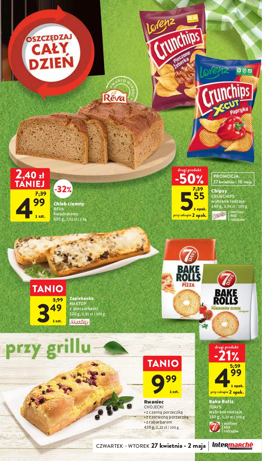 Gazetka promocyjna Intermarche - Gazetka Intermarche - ważna 27.04 do 02.05.2023 - strona 11 - produkty: Bake Rolls, Chipsy, Chleb, Crunchips, Piec, Pieczarka, Por, Top, Zapiekanka