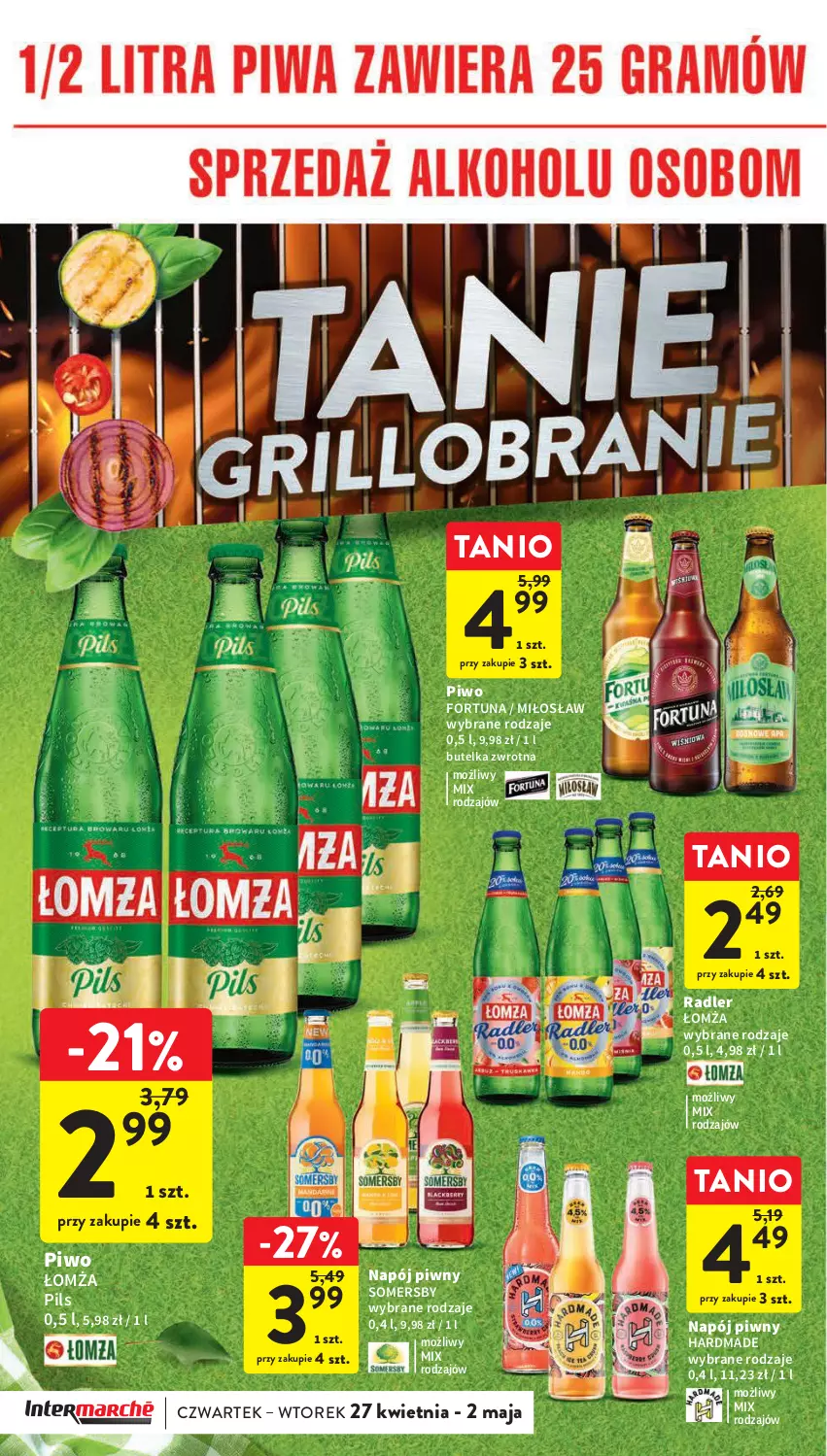 Gazetka promocyjna Intermarche - Gazetka Intermarche - ważna 27.04 do 02.05.2023 - strona 14 - produkty: Fortuna, Napój, Piwo, Radler, Somersby