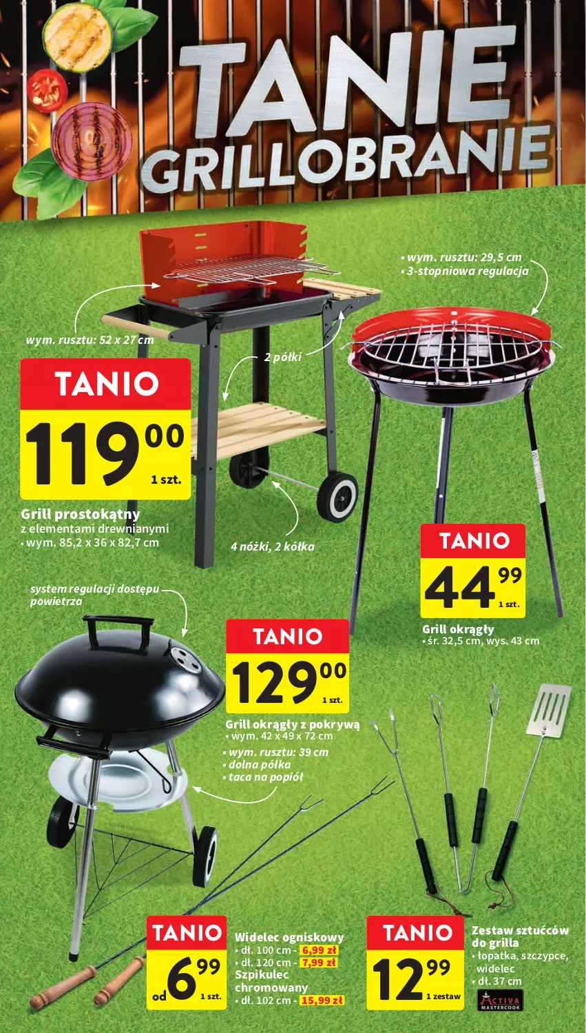 Gazetka promocyjna Intermarche - Gazetka Intermarche - ważna 27.04 do 02.05.2023 - strona 18 - produkty: Grill, Półka, Szczypce, Taca, Top, Widelec, Zestaw sztućców