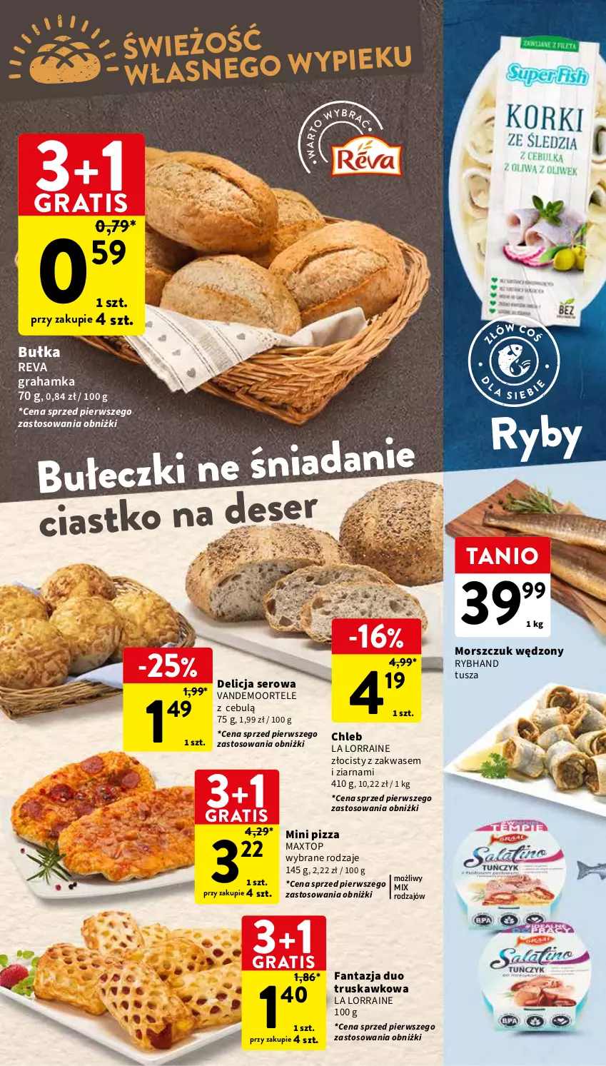 Gazetka promocyjna Intermarche - ważna 01.02 do 07.02.2024 - strona 22 - produkty: Bułka, Chleb, Delicja serowa, Fa, Fanta, Gra, Pizza, Ser, Top, Tusz