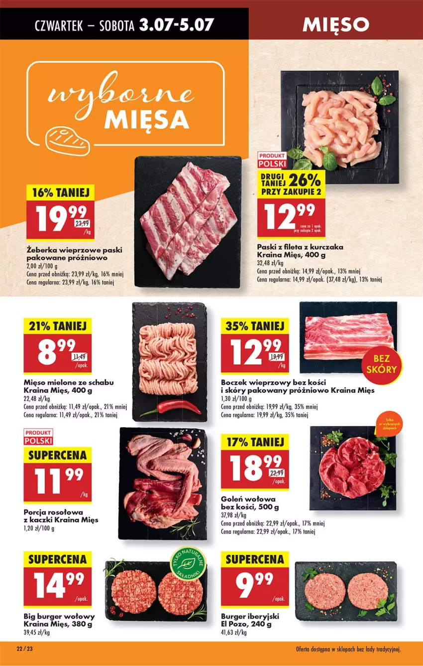 Gazetka promocyjna Biedronka - Od Czwartku - ważna 03.07 do 09.07.2025 - strona 24 - produkty: Boczek, Boczek wieprzowy, Burger, Kurczak, Mięso, Mięso mielone, Por