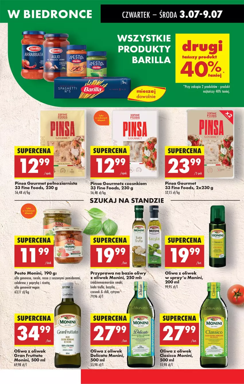 Gazetka promocyjna Biedronka - Od Czwartku - ważna 03.07 do 09.07.2025 - strona 39 - produkty: Barilla, Bazyl, Bazylia, Czosnek, Gin, Gra, Monini, Oliwa, Oliwa z oliwek, Pesto, Spaghetti