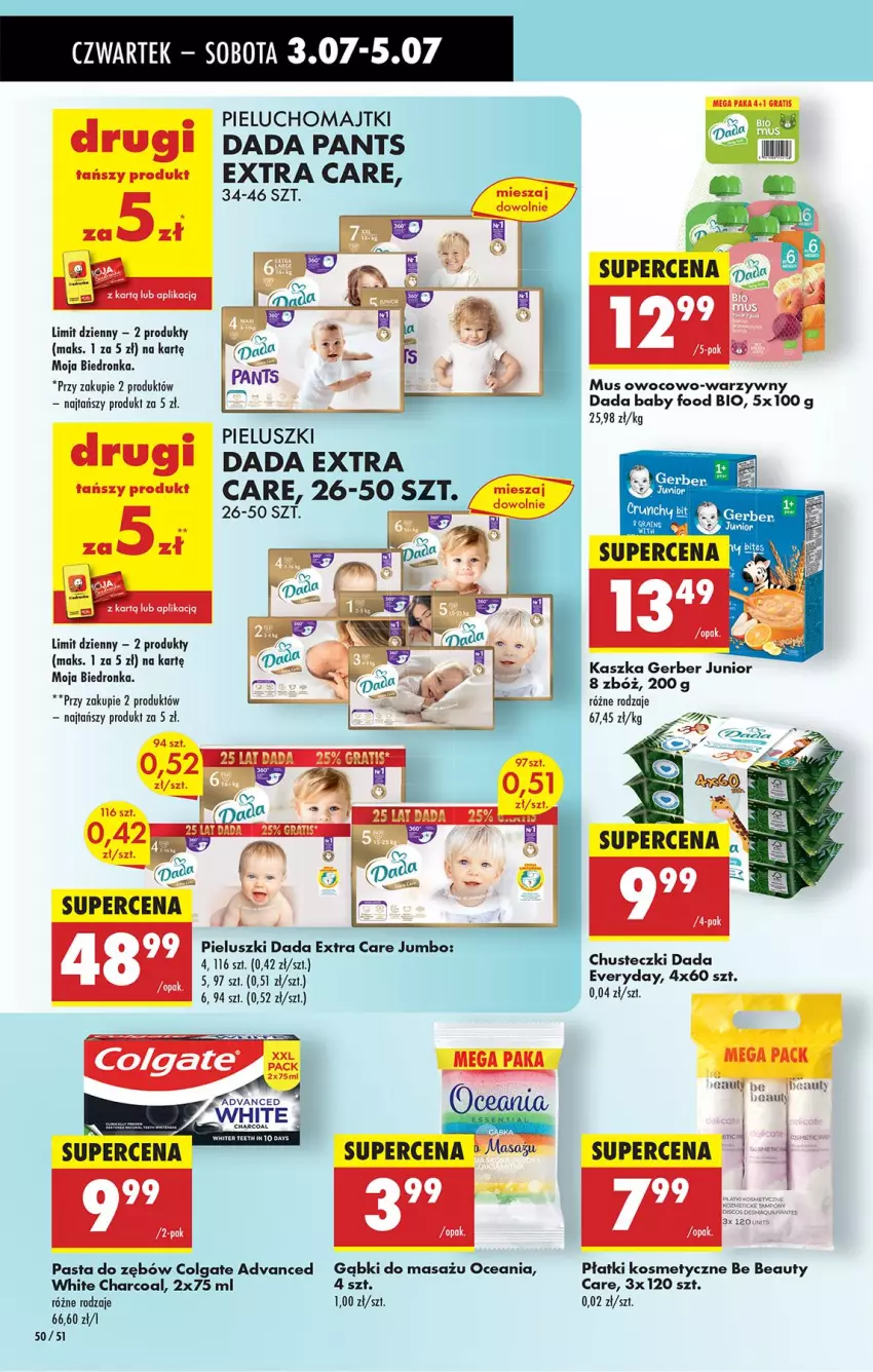 Gazetka promocyjna Biedronka - Od Czwartku - ważna 03.07 do 09.07.2025 - strona 56 - produkty: Be Be, Colgate, Dada, Gerber, Gra, Kask, LG, Majtki, Mus, Pasta do zębów, Pieluchomajtki, Płatki kosmetyczne