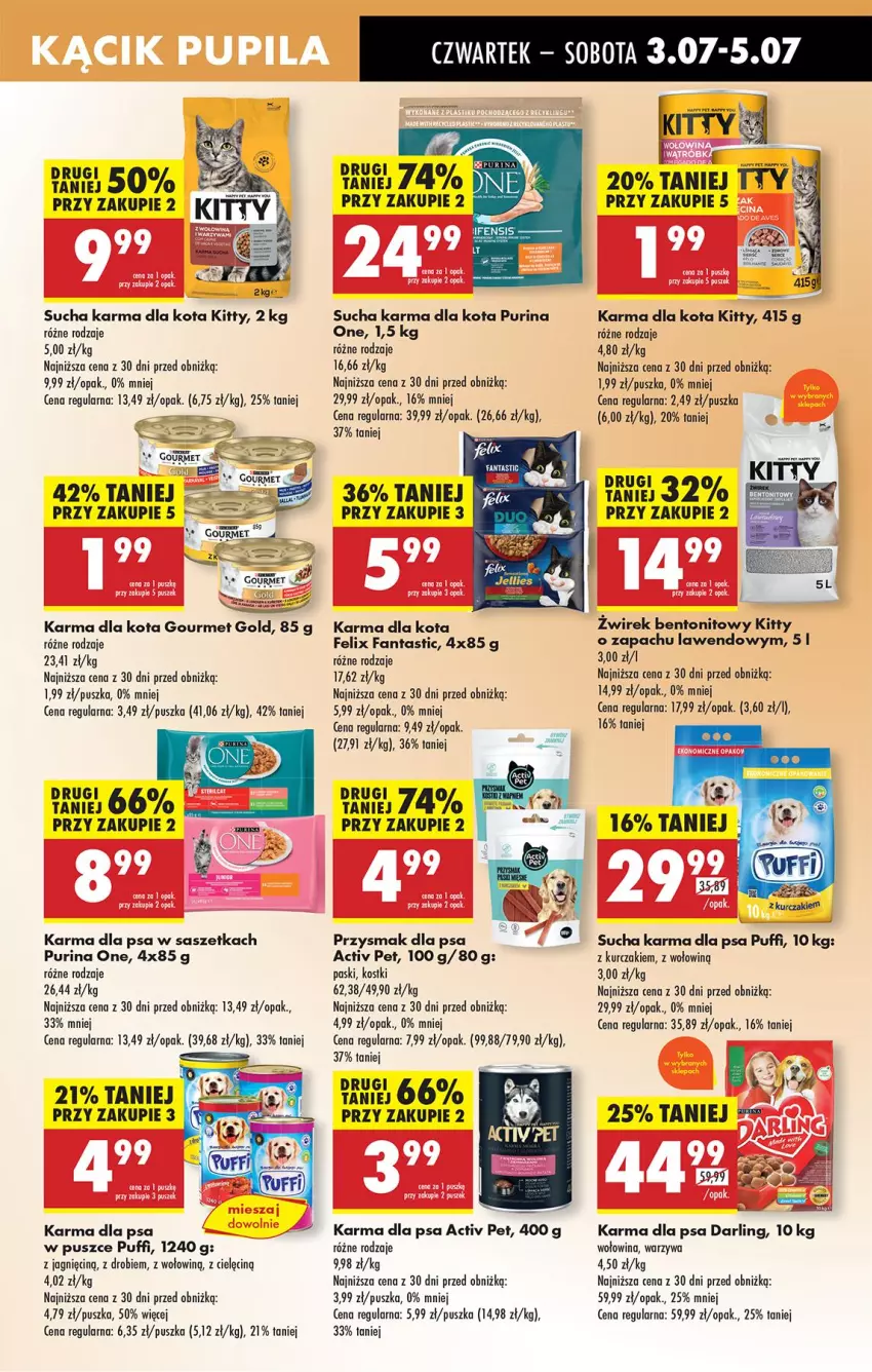 Gazetka promocyjna Biedronka - Od Czwartku - ważna 03.07 do 09.07.2025 - strona 61 - produkty: Fa, Fanta, Felix, Feta, Gourmet Gold, Kurczak, Przysmak dla psa, Puf, Pur, Purina, Sucha karma, Warzywa, Wołowina