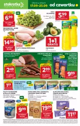 Gazetka promocyjna Stokrotka - Supermarket - Gazetka - ważna od 23.09 do 23.09.2026 - strona 1 - produkty: Kurczak, Kiełbasa wiejska, Warzywa, Kujawski, Sos, Gra, Filet z piersi kurczaka, Stek, Kawa mielona, Kawa, Szynka, Optima, Mleczko, Winogrona, Farm Milk, Torba, Czekolada, Lavazza, Owoce, Wino, Masło, Olej, Kiełbasa, Mięso, Milka, Lisner, Fa