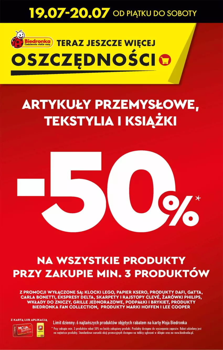 Gazetka promocyjna Biedronka - Od czwartku - ważna 18.07 do 24.07.2024 - strona 3 - produkty: Fa, Gatta, Grill, Karp, Klocki, LEGO, Papier, Philips, Rajstopy, Ser, Tera, Top, Znicz