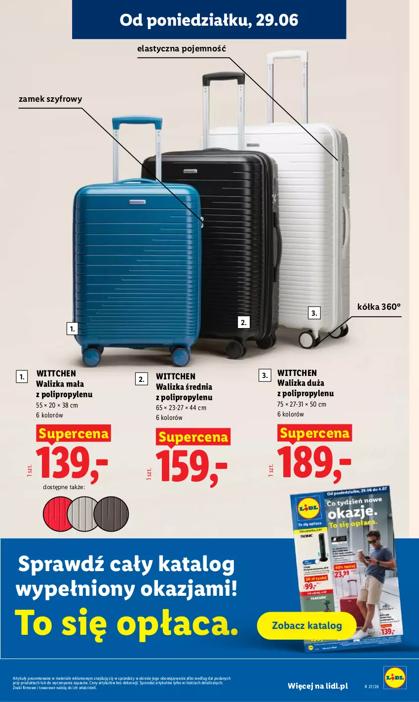 Gazetka promocyjna Lidl - Gazetka ważna od 29.06 do 1.07 - ważna 29.06 do 01.07.2026 - strona 27 - produkty: Walizka, Wittchen