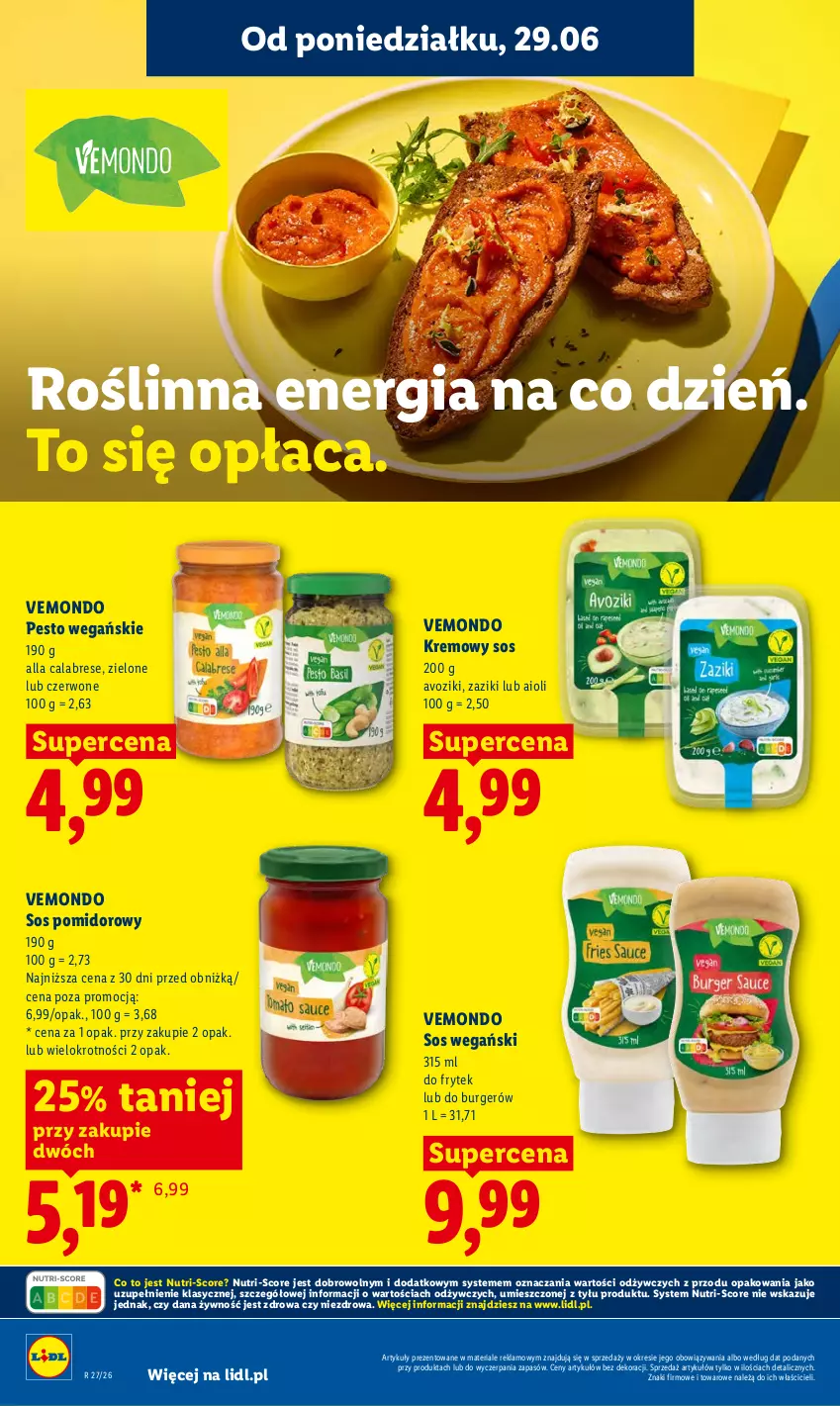 Gazetka promocyjna Lidl - Gazetka ważna od 29.06 do 1.07 - ważna 29.06 do 01.07.2026 - strona 52 - produkty: Burger, Pesto, Sos, Sos pomidorowy