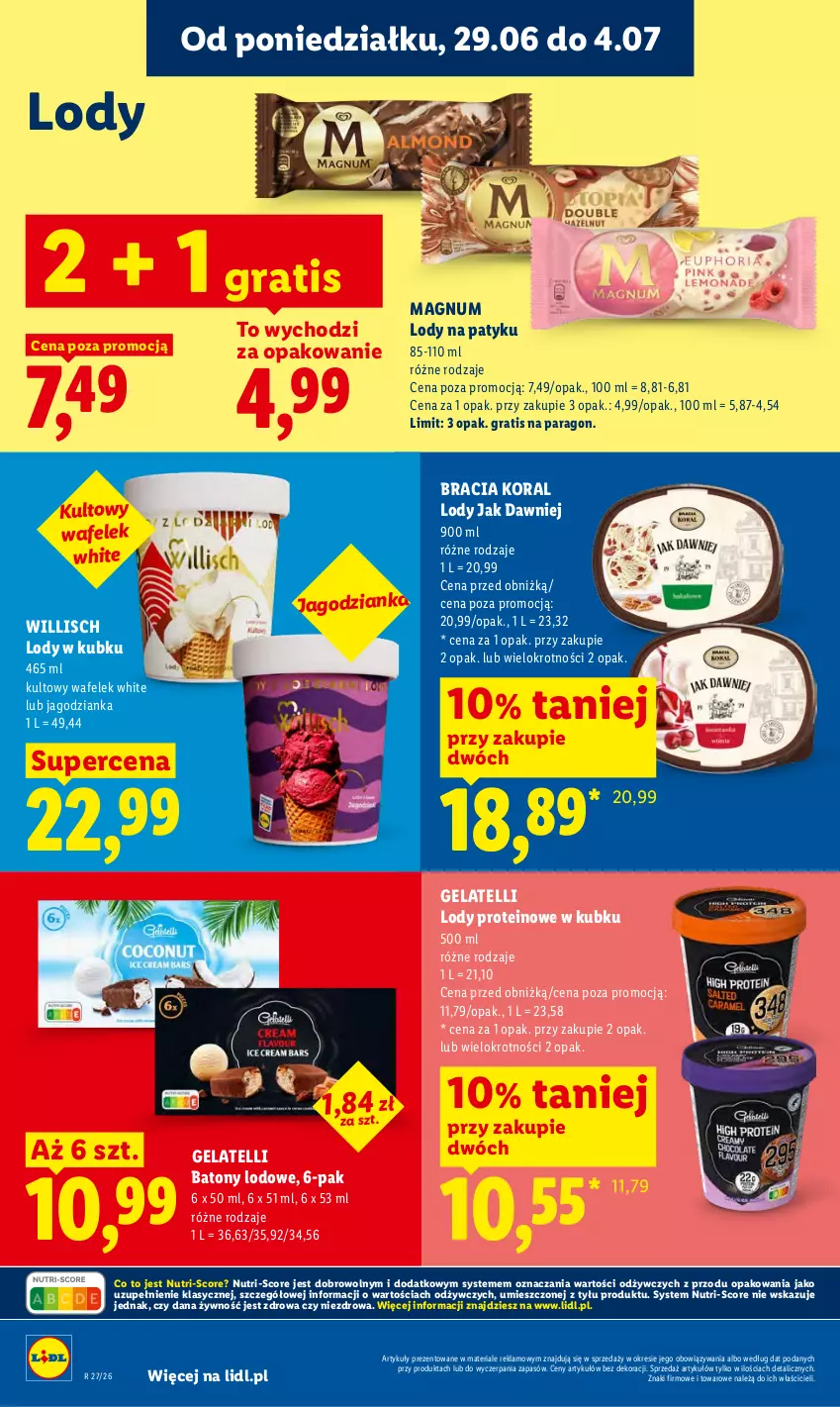 Gazetka promocyjna Lidl - Gazetka ważna od 29.06 do 1.07 - ważna 29.06 do 01.07.2026 - strona 60 - produkty: Baton, Gra, Jagodzianka, Lody, Wafelek