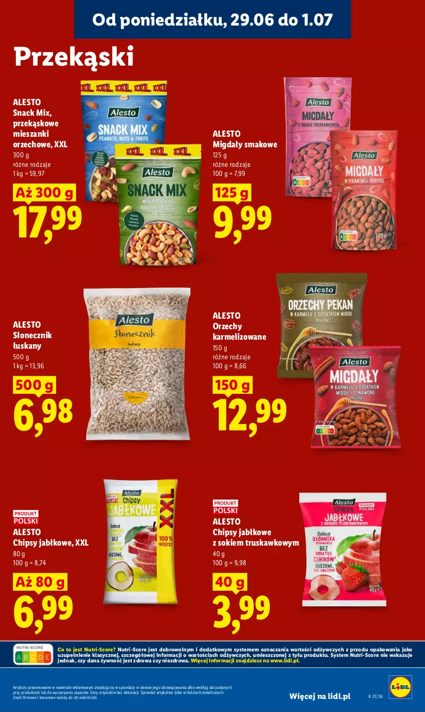 Gazetka promocyjna Lidl - Gazetka ważna od 29.06 do 1.07 - ważna 29.06 do 01.07.2026 - strona 61 - produkty: Chipsy, Migdały, Sok