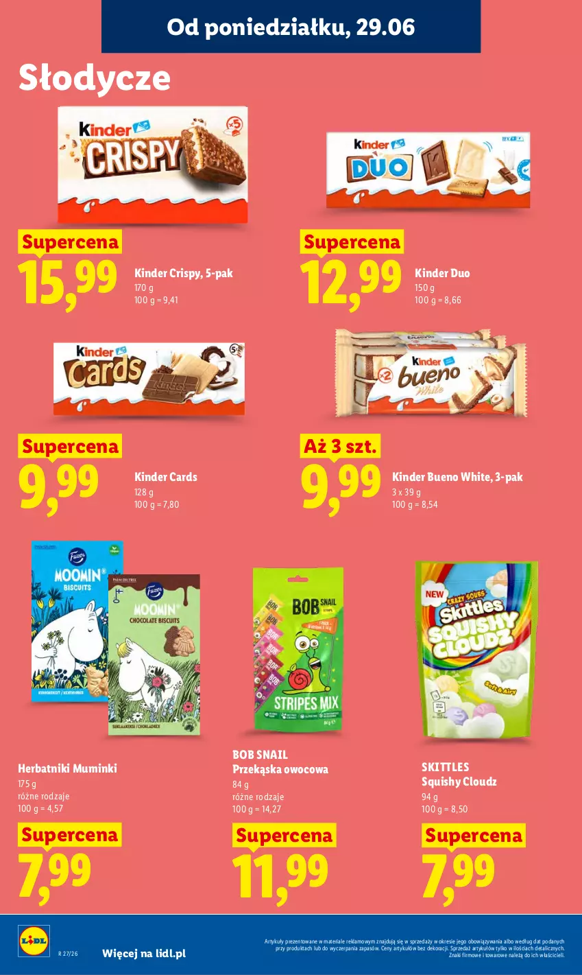 Gazetka promocyjna Lidl - Gazetka ważna od 29.06 do 1.07 - ważna 29.06 do 01.07.2026 - strona 72 - produkty: Herbatniki, Kinder, Kinder Bueno