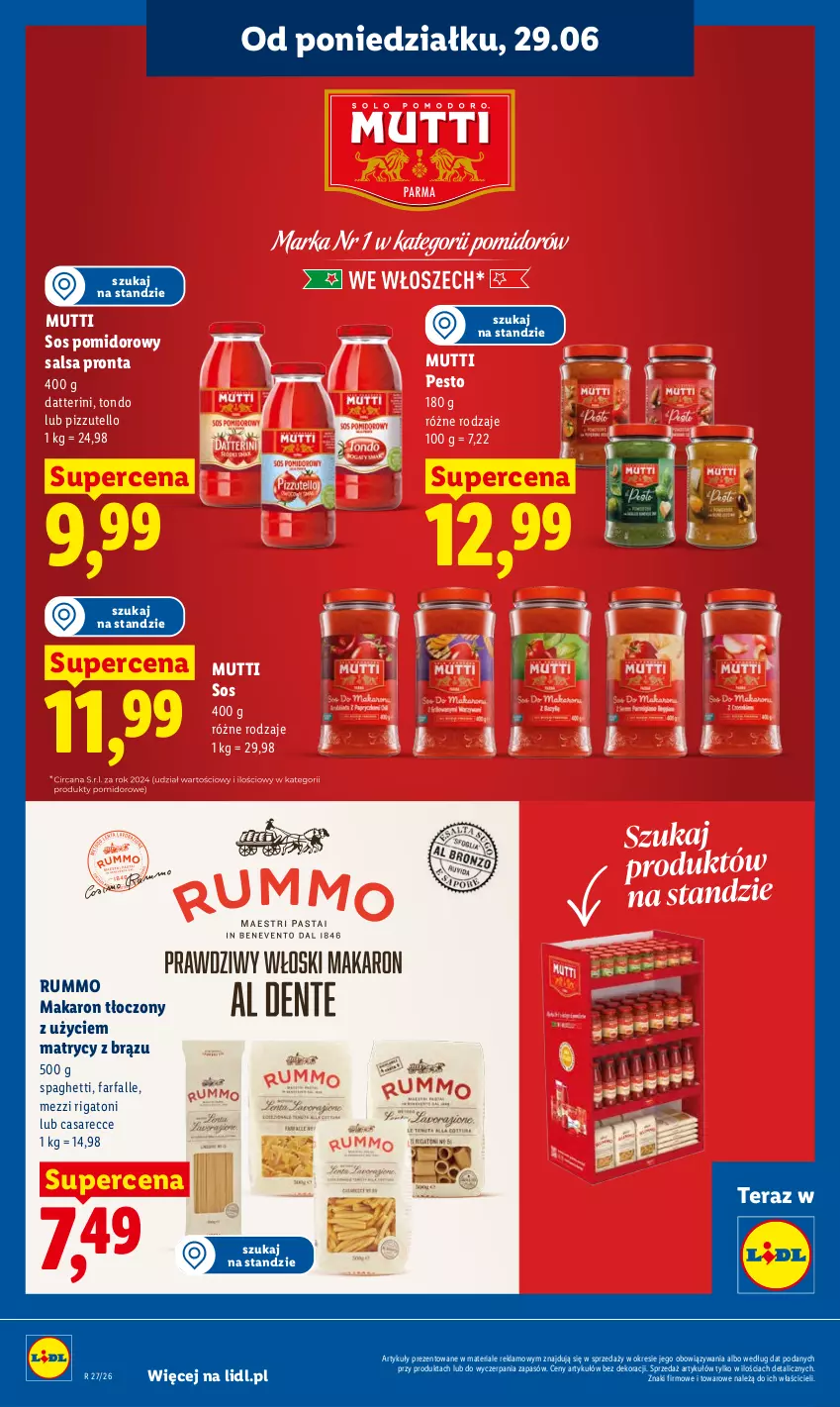 Gazetka promocyjna Lidl - Gazetka ważna od 29.06 do 1.07 - ważna 29.06 do 01.07.2026 - strona 76 - produkty: Fa, Makaron, Pesto, Rum, Salsa, Sos, Sos pomidorowy, Spaghetti, Tera