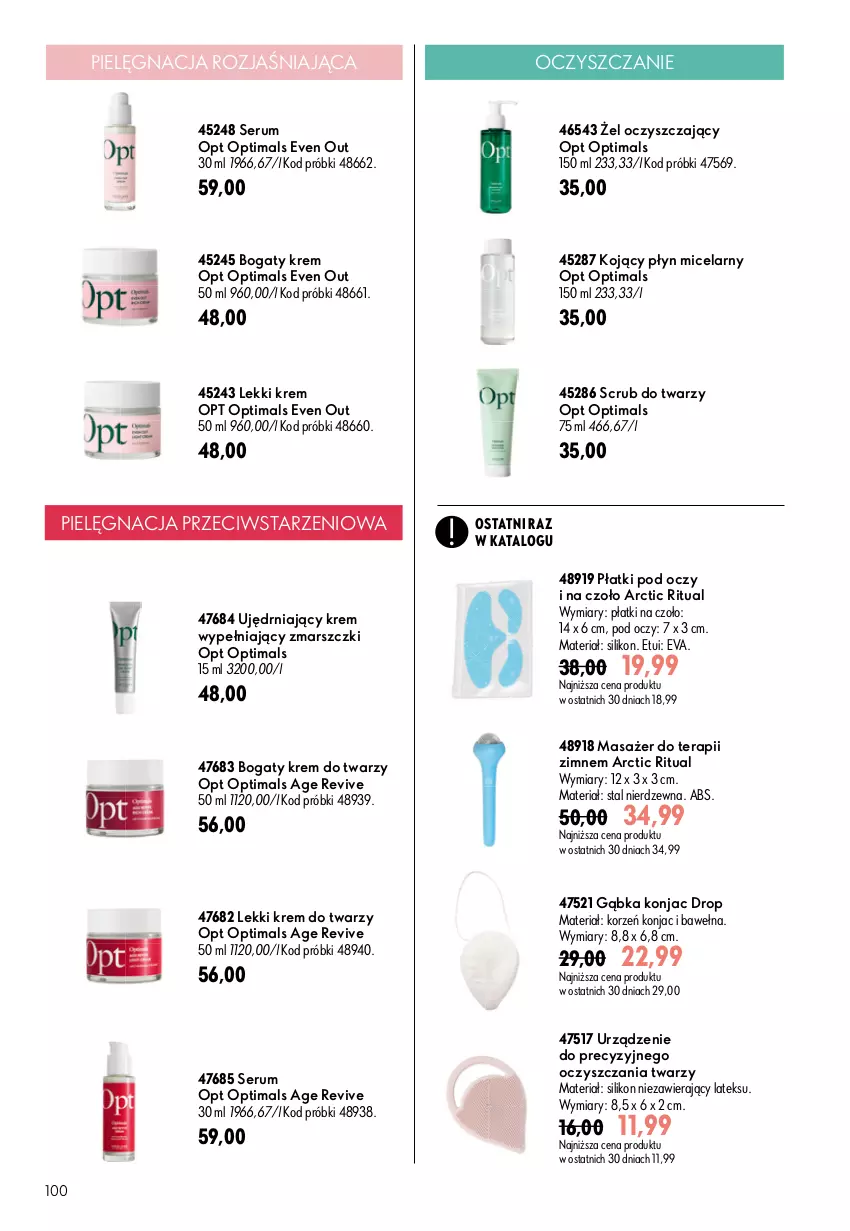 Gazetka promocyjna Oriflame - eKatalog 11 - ważna 29.07 do 18.08.2026 - strona 100 - produkty: Krem do twarzy, Mars, Masażer, Optima, Optimals, Płyn micelarny, Rum, Ser, Serum, Tera, Wełna