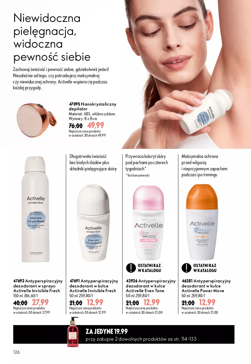 Gazetka promocyjna Oriflame - eKatalog 11 - ważna 29.07 do 18.08.2026 - strona 126 - produkty: Activelle, Depilator, Dezodorant, LG