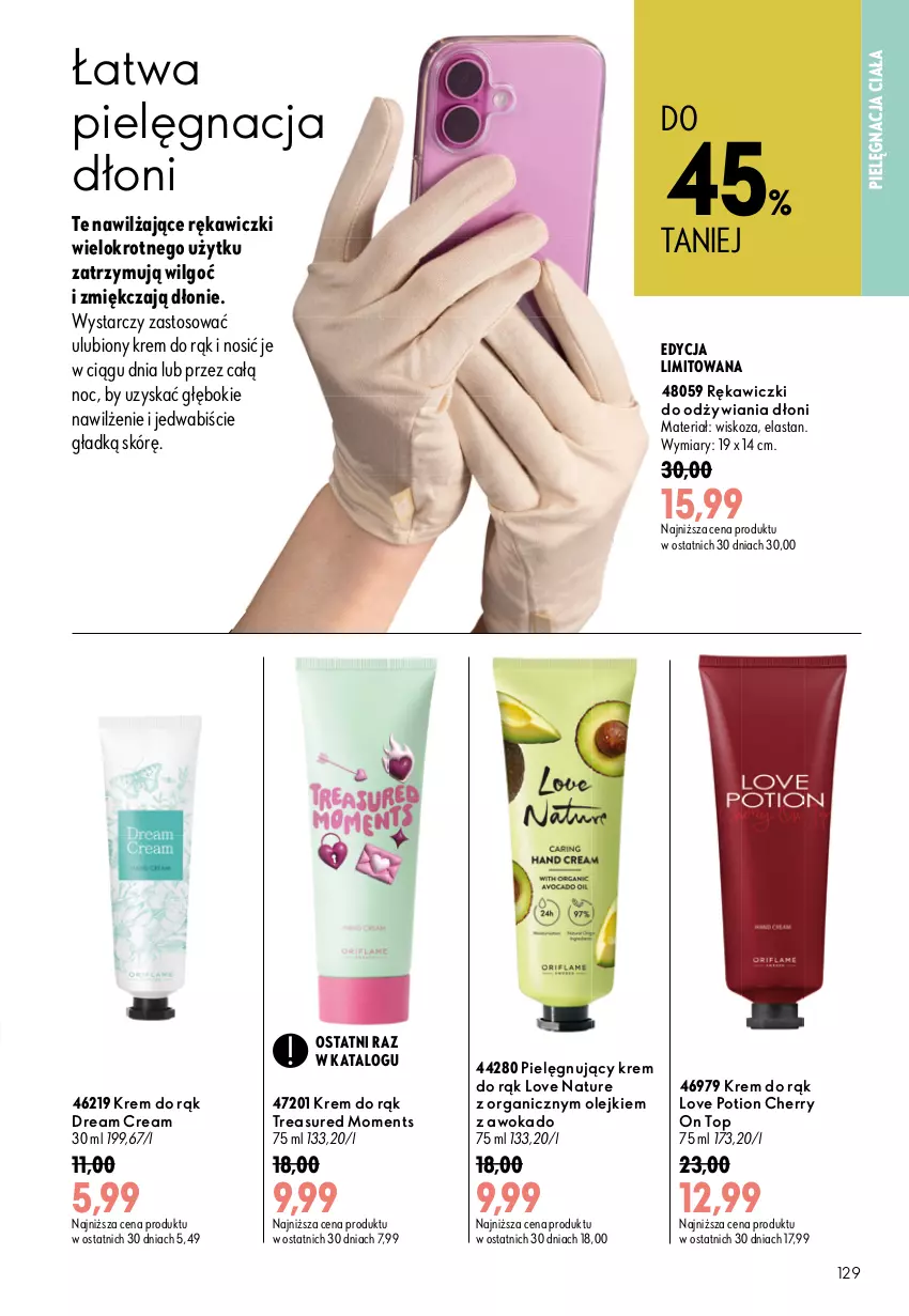 Gazetka promocyjna Oriflame - eKatalog 11 - ważna 29.07 do 18.08.2026 - strona 129 - produkty: Krem do rąk, LG, Love Nature, Moments, Olej, Top