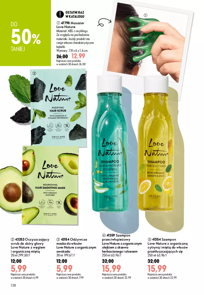 Gazetka promocyjna Oriflame - eKatalog 11 - ważna 29.07 do 18.08.2026 - strona 138 - produkty: Love Nature, Masażer, Maska, Maska do włosów, Olej, Szampon