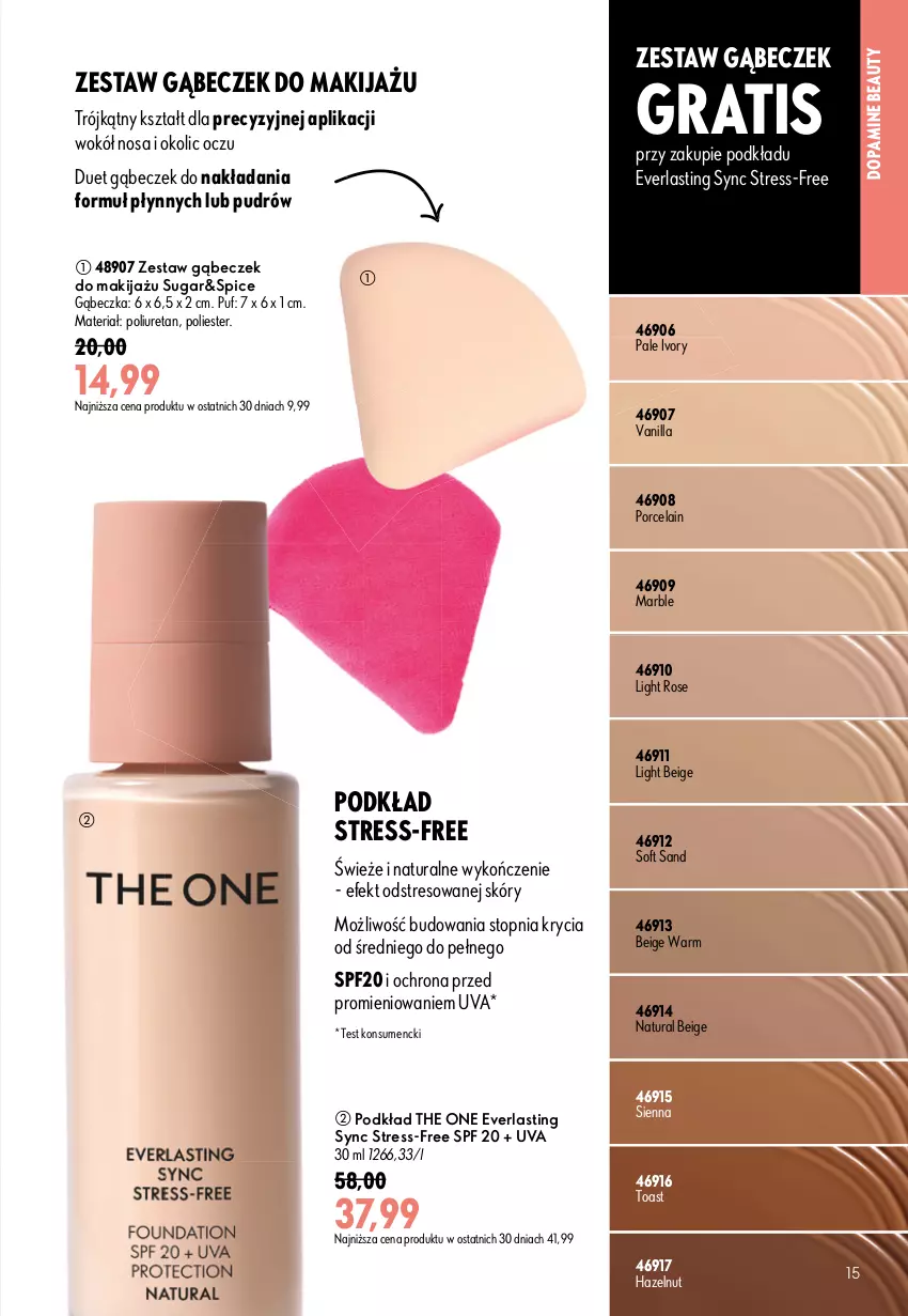 Gazetka promocyjna Oriflame - eKatalog 11 - ważna 29.07 do 18.08.2026 - strona 15 - produkty: Gra, Makijaż, Podkład, Por, Puf, The ONE, Top