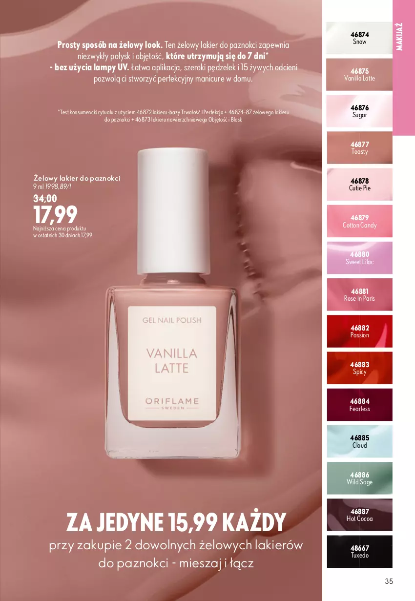 Gazetka promocyjna Oriflame - eKatalog 11 - ważna 29.07 do 18.08.2026 - strona 35 - produkty: Candy, Lakier, Lakier do paznokci, Makijaż