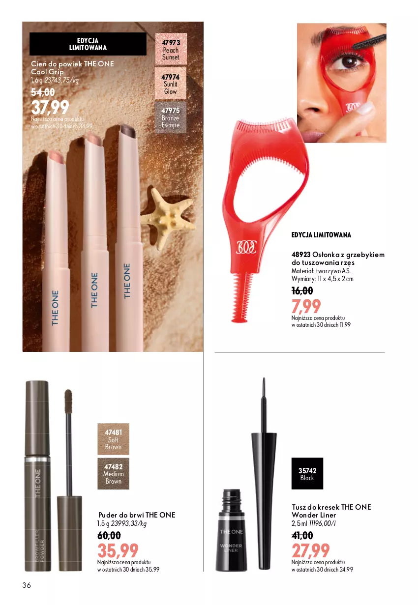 Gazetka promocyjna Oriflame - eKatalog 11 - ważna 29.07 do 18.08.2026 - strona 36 - produkty: Cień, Lack, Osłonka, Puder, The ONE, Tusz