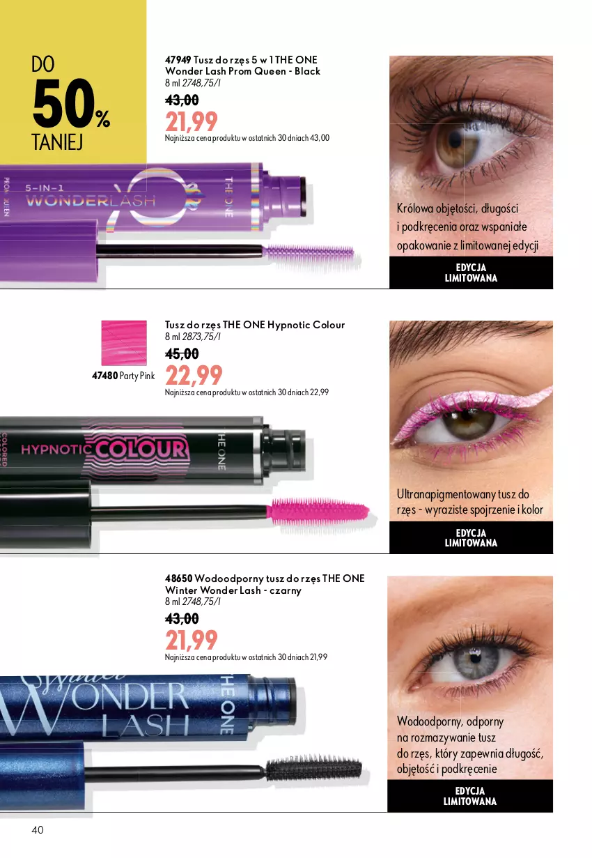 Gazetka promocyjna Oriflame - eKatalog 11 - ważna 29.07 do 18.08.2026 - strona 40 - produkty: Lack, Por, The ONE, Tran, Tusz