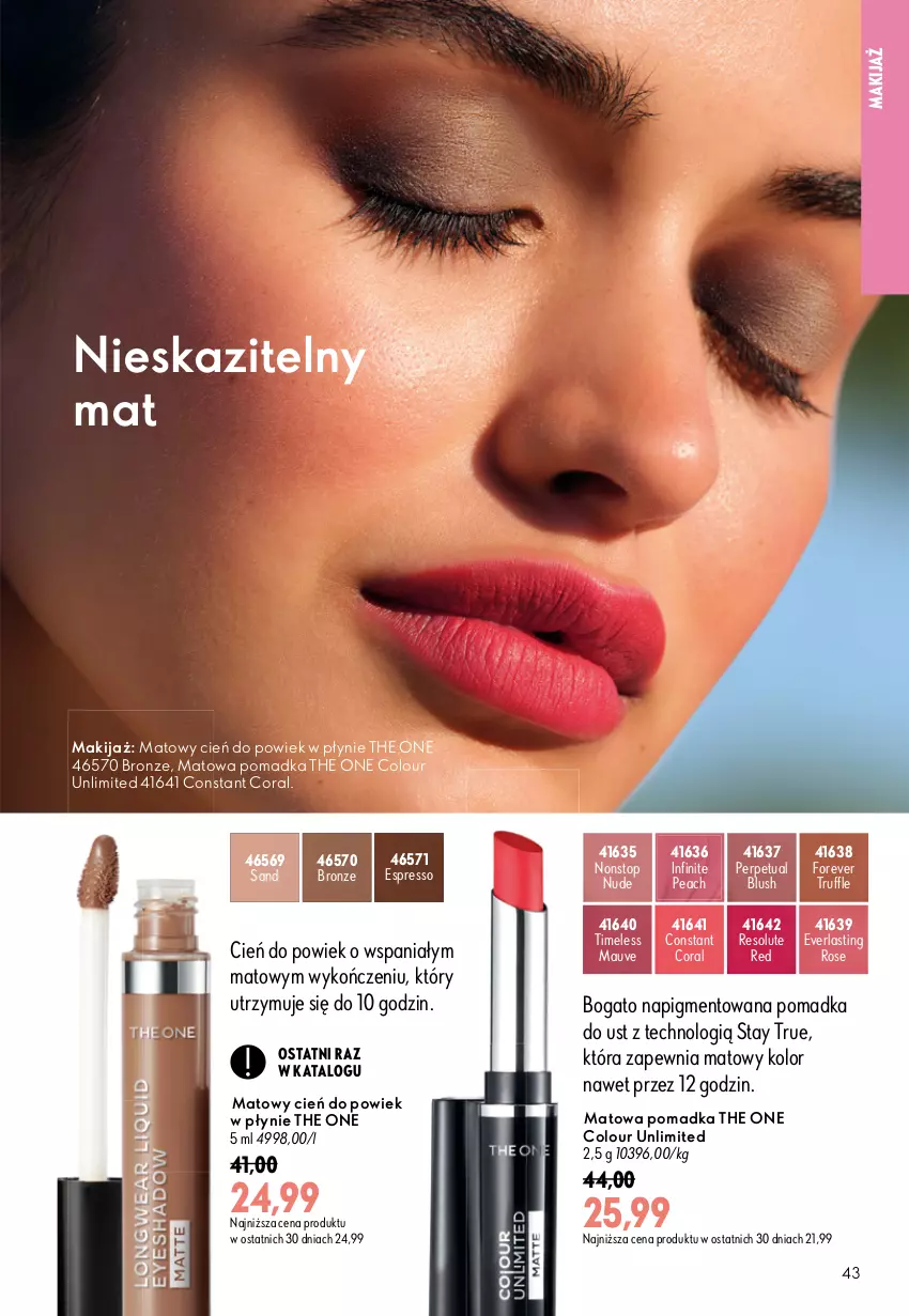 Gazetka promocyjna Oriflame - eKatalog 11 - ważna 29.07 do 18.08.2026 - strona 43 - produkty: Cień, Makijaż, The ONE, Top