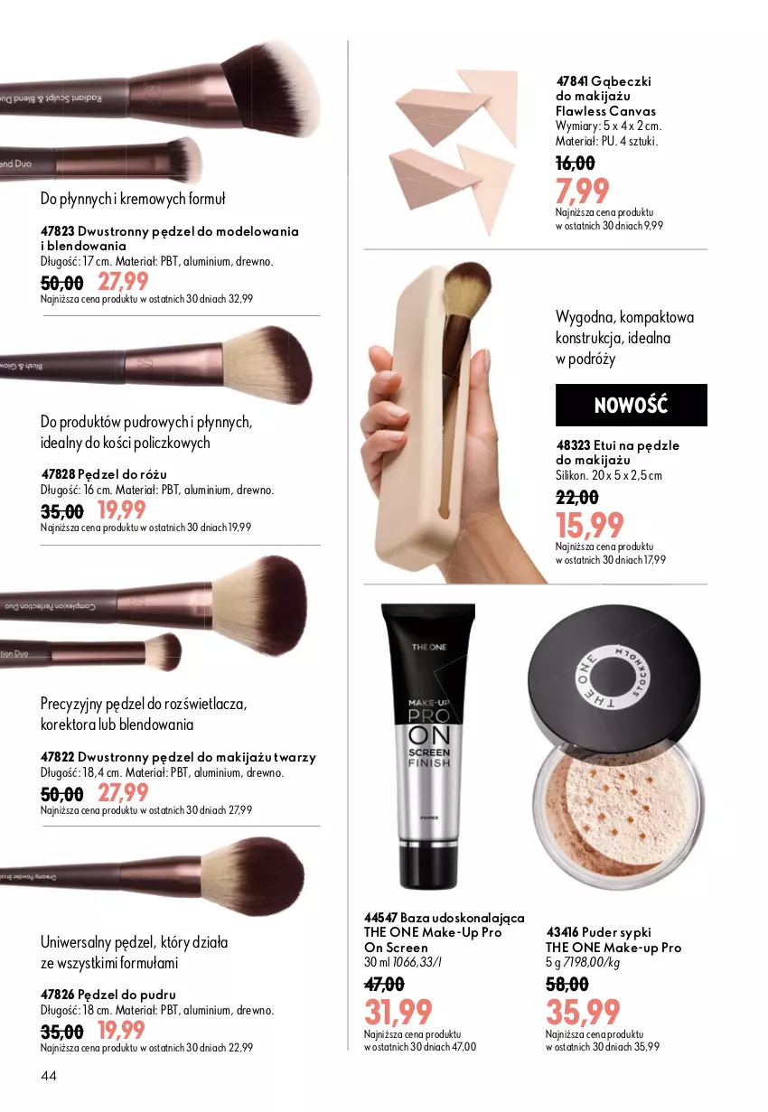 Gazetka promocyjna Oriflame - eKatalog 11 - ważna 29.07 do 18.08.2026 - strona 44 - produkty: Makijaż, Pędzel do pudru, Pędzel do różu, Puder, Rozświetlacz, The ONE