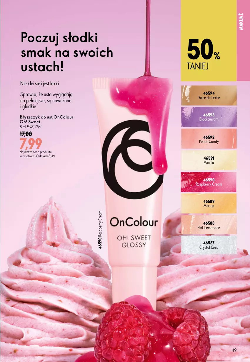 Gazetka promocyjna Oriflame - eKatalog 11 - ważna 29.07 do 18.08.2026 - strona 49 - produkty: Błyszczyk do ust, Candy, Lack, Makijaż, Mango, OnColour