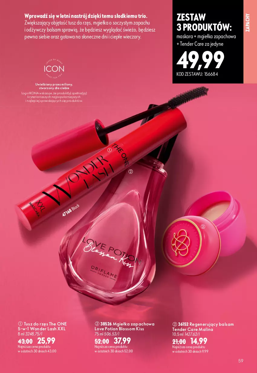 Gazetka promocyjna Oriflame - eKatalog 11 - ważna 29.07 do 18.08.2026 - strona 59 - produkty: Lion, Maska, Maskara, Tender Care, The ONE, Tusz