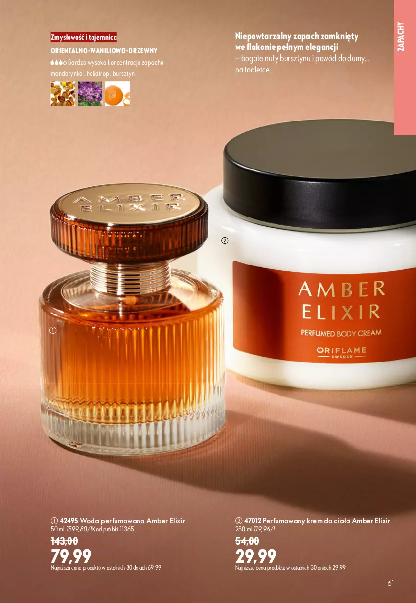Gazetka promocyjna Oriflame - eKatalog 11 - ważna 29.07 do 18.08.2026 - strona 61 - produkty: Bursztyn, Helio, Krem do ciała, Nuty, Perfum, Sok, Woda, Woda perfumowana