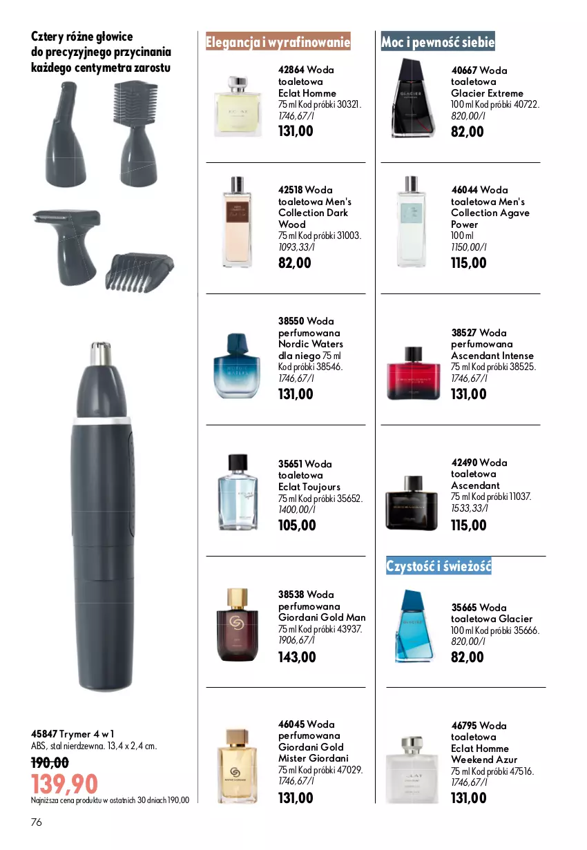 Gazetka promocyjna Oriflame - eKatalog 11 - ważna 29.07 do 18.08.2026 - strona 76 - produkty: Eclat, Giordani Gold, Mister Giordani, Perfum, Woda, Woda perfumowana, Woda toaletowa