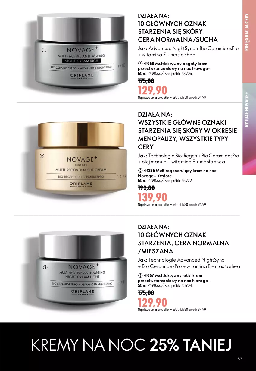 Gazetka promocyjna Oriflame - eKatalog 11 - ważna 29.07 do 18.08.2026 - strona 87 - produkty: Krem na noc, Masło, NovAge, Olej