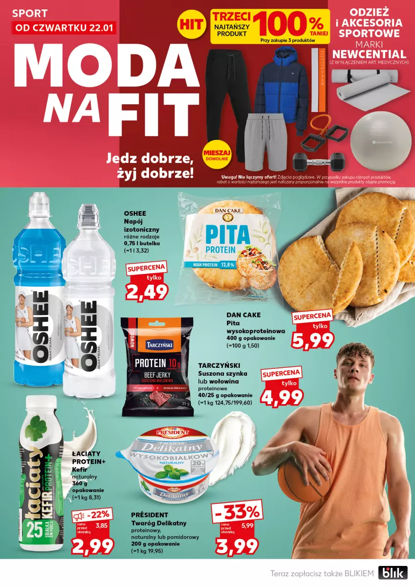 Gazetka promocyjna Kaufland - Mocny Start - ważna 26.01 do 28.01.2026 - strona 20 - produkty: Dan Cake, Jerky, Kefir, Kefir naturalny, Napój, Oshee, Por, Sok, Sport, Szynka, Tarczyński, Twaróg, Twaróg delikatny, Waga, Wołowina