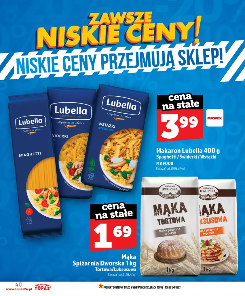 Gazetka promocyjna Topaz - Gazetka - ważna 11.06 do 17.06.2026 - strona 40 - produkty: Bell, Bella, Lubella, Makaron, Spaghetti, Top