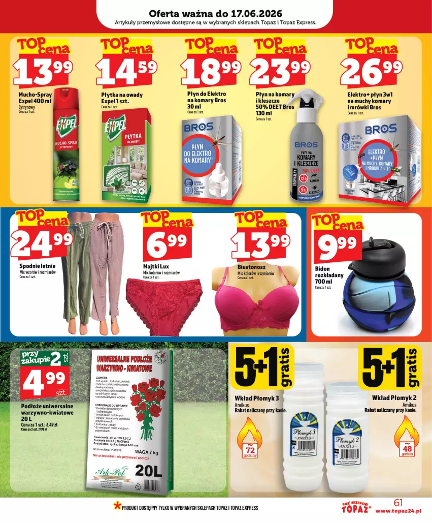 Gazetka promocyjna Topaz - Gazetka - ważna 11.06 do 17.06.2026 - strona 61 - produkty: Biustonosz, Majtki, O nas, Ogród, Płytka, Pojemnik, Rum, Sok, Spodnie, Top, Waga