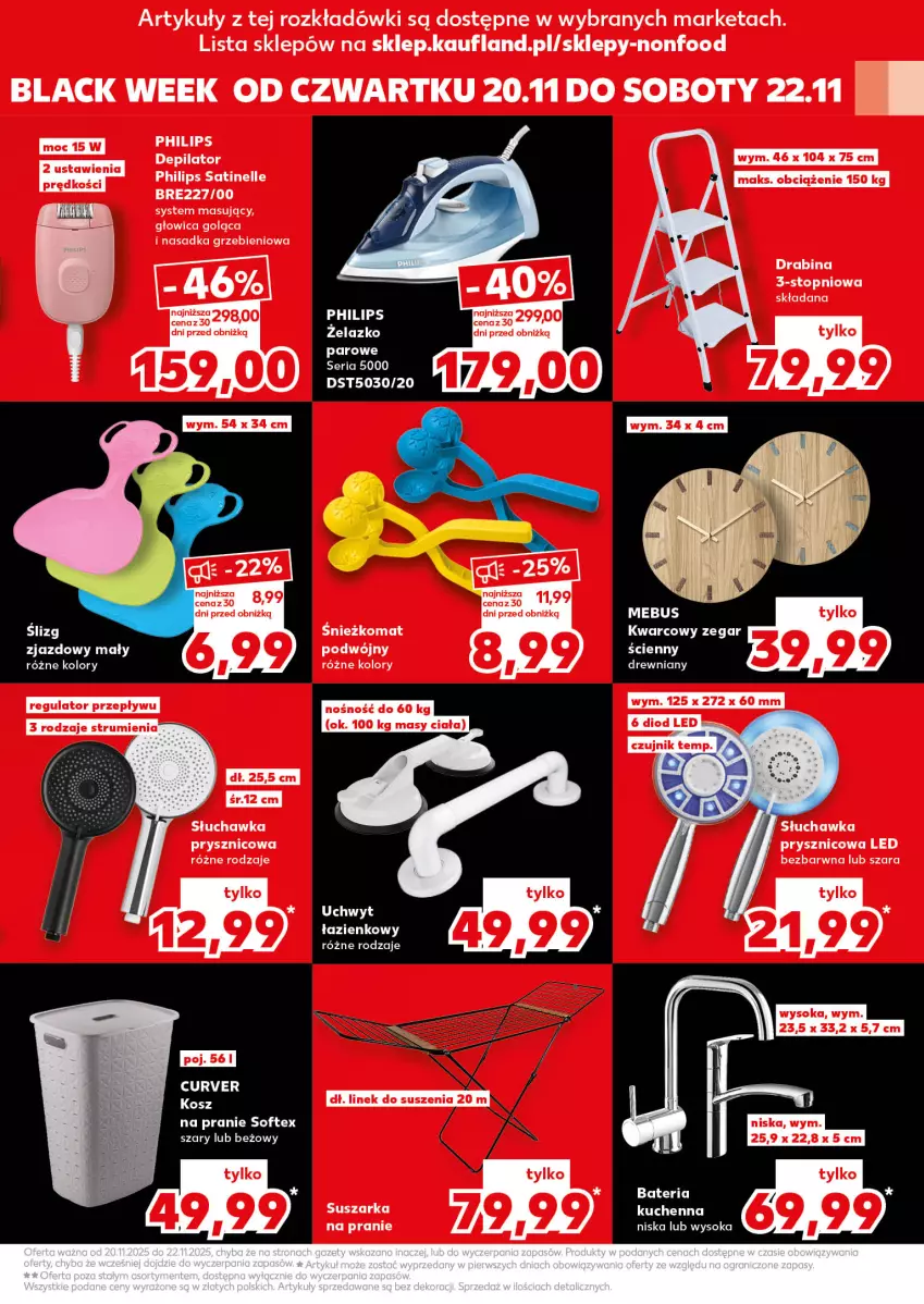 Gazetka promocyjna Kaufland - Kaufland - ważna 20.11 do 26.11.2025 - strona 17 - produkty: Bateria, Depilator, Kosz, Lack, Maska, Philips, Rum, Sati, Ser, Słuchawka prysznicowa, Sok, Top