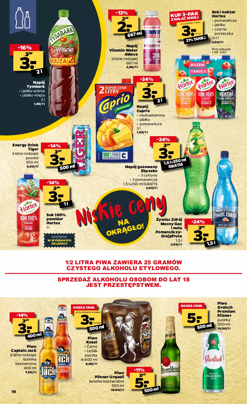 Gazetka promocyjna Netto - Oferta tygodnia - ważna 08.03 do 13.03.2021 - strona 10 - produkty: Captain Jack, Cytryny, Gra, Grejpfrut, Hortex, Kozel, Mięta, Napój, Napój gazowany, Nektar, Pilsner Urquell, Piwa, Piwo, Pomarańcze, Por, Sok, Tiger, Tymbark