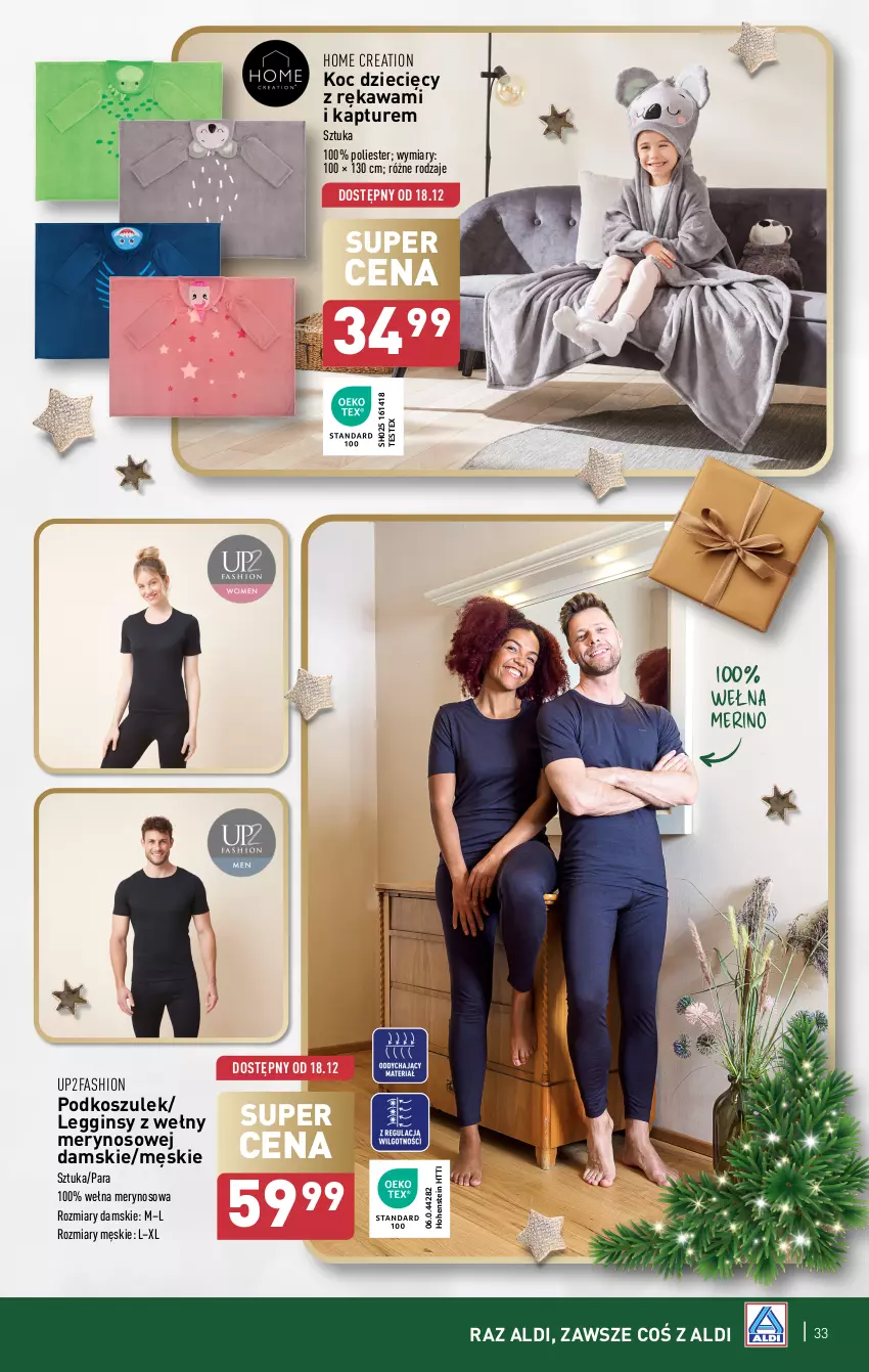 Gazetka promocyjna Aldi - Najlepsze prezenty - ważna 06.11 do 24.12.2024 - strona 33 - produkty: Dzieci, Fa, Gin, Kawa, Koc, Kosz, Legginsy, Podkoszulek, Wełna