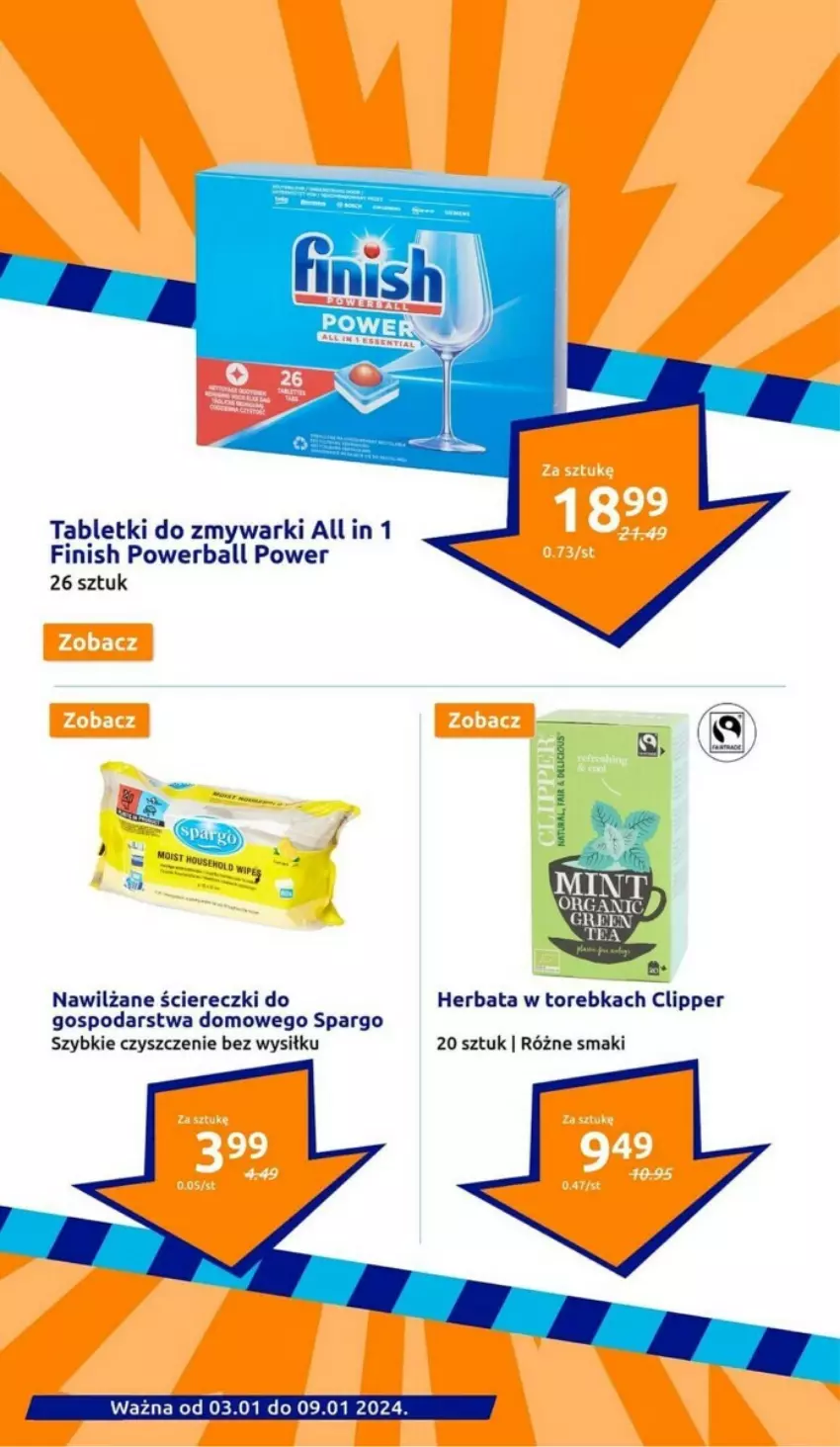 Gazetka promocyjna Action - ważna 03.01 do 09.01.2024 - strona 23 - produkty: Finish, Herbata, Tablet, Tabletki do zmywarki, Torebka, Zmywarki