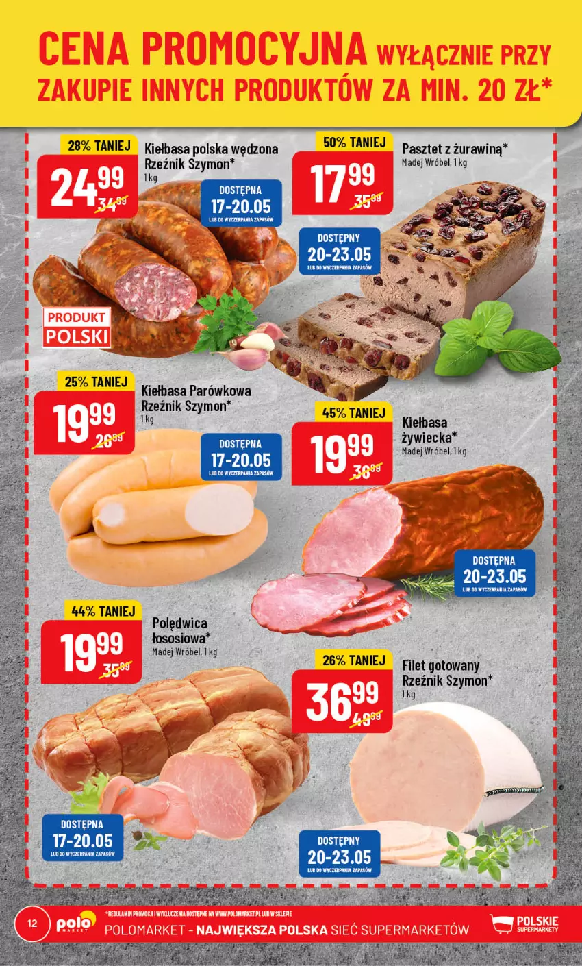 Gazetka promocyjna PoloMarket - Gazetka pomocyjna - ważna 17.05 do 23.05.2023 - strona 12 - produkty: Kiełbasa, Madej Wróbel, Pasztet