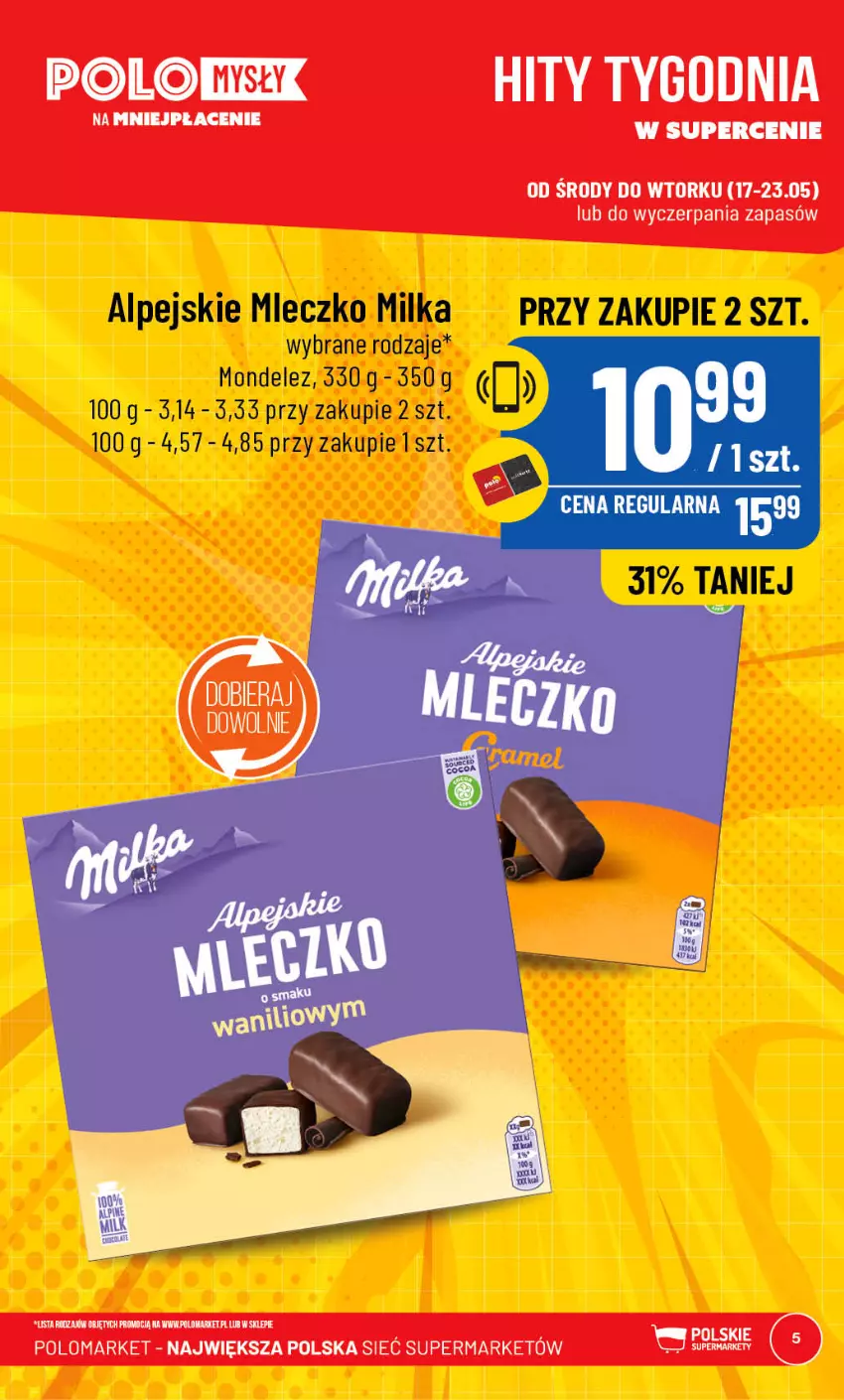 Gazetka promocyjna PoloMarket - Gazetka pomocyjna - ważna 17.05 do 23.05.2023 - strona 5 - produkty: Milka, Mleczko