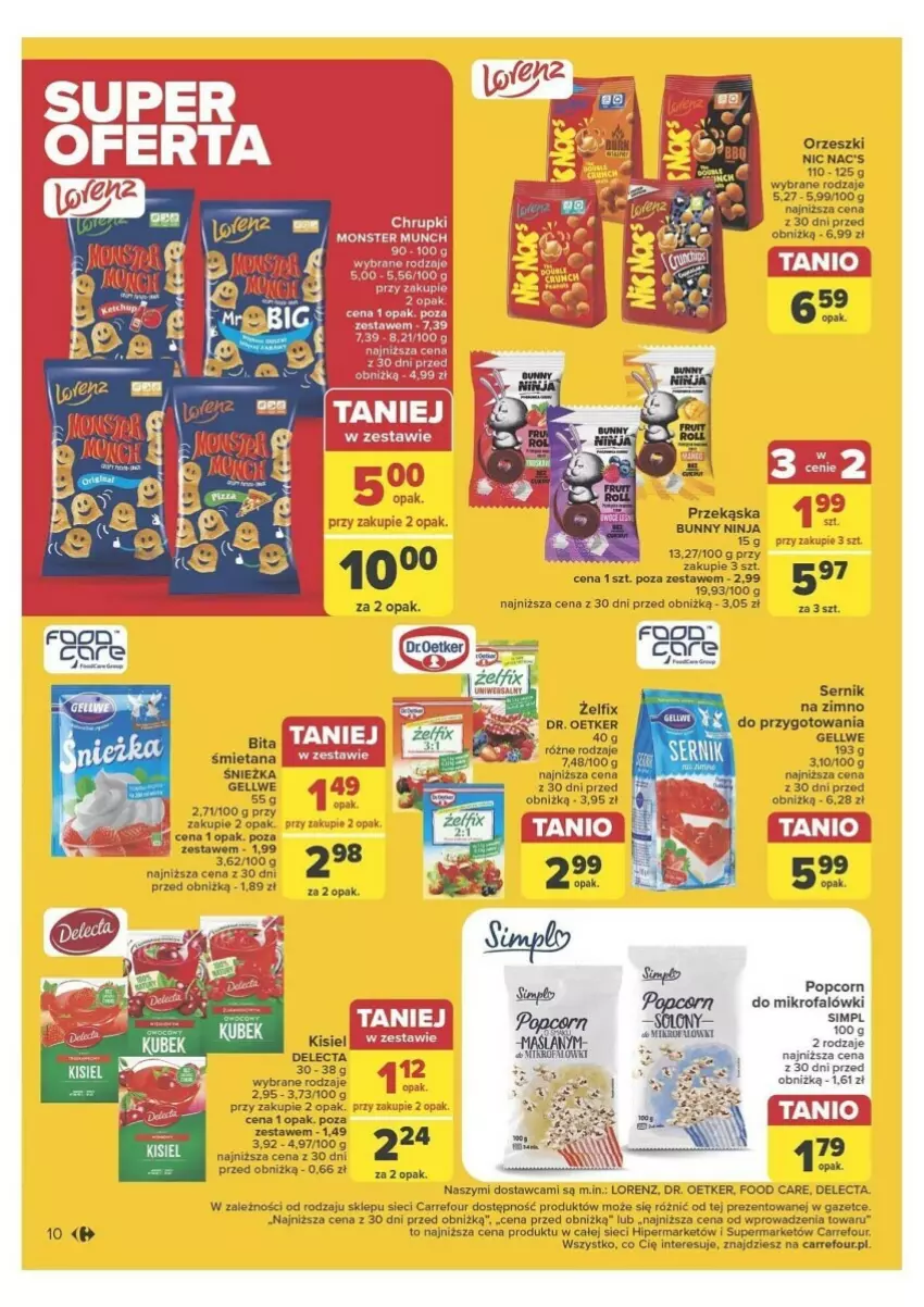 Gazetka promocyjna Carrefour - ważna 21.05 do 25.05.2024 - strona 4 - produkty: Delecta, Dr. Oetker, Fa, Kisiel, Lorenz, Orzeszki, Popcorn, Ser