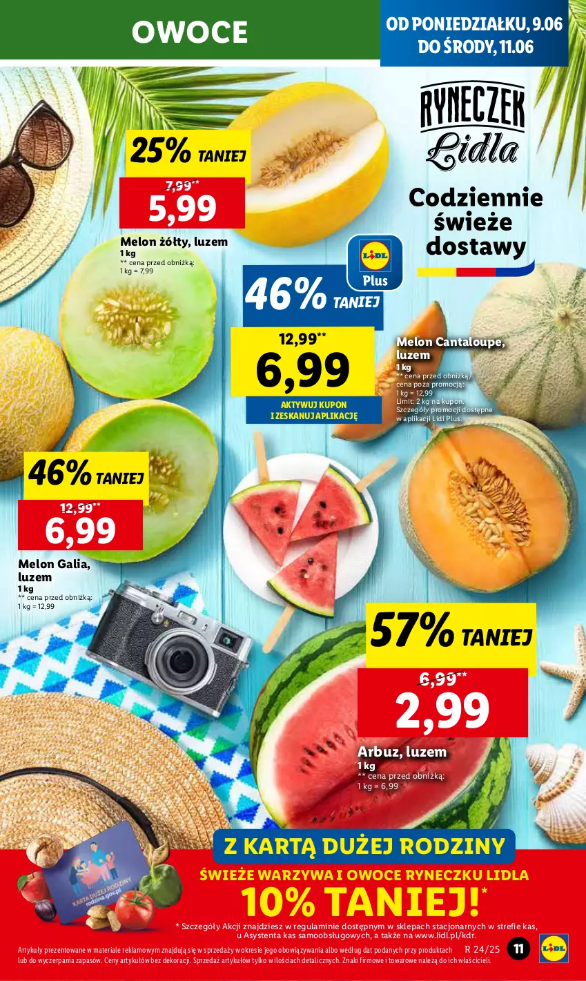 Gazetka promocyjna Lidl - GAZETKA - ważna 09.06 do 11.06.2025 - strona 13 - produkty: Arbuz, Melon, Owoce, Warzywa, Warzywa i owoce