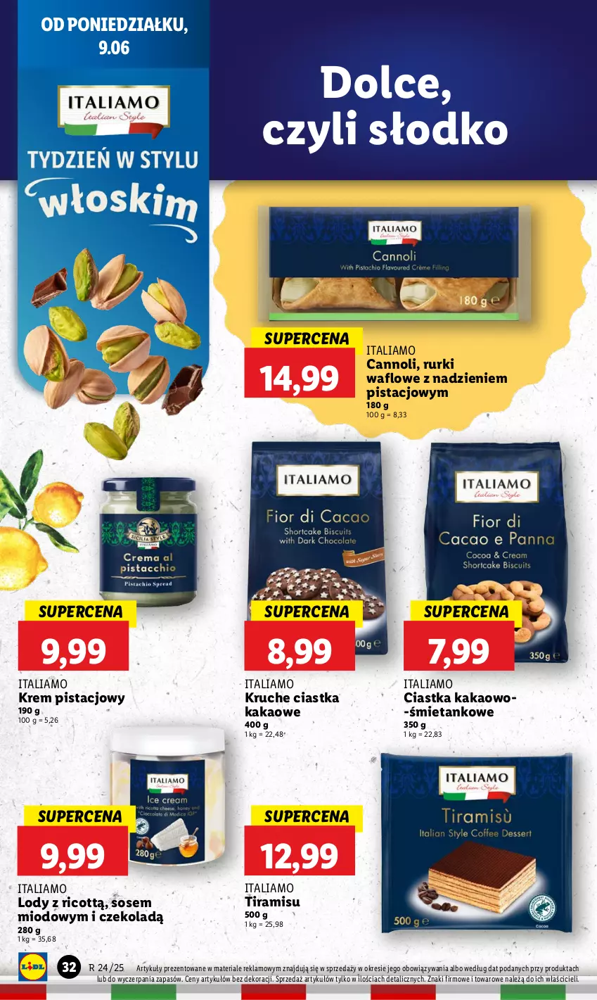 Gazetka promocyjna Lidl - GAZETKA - ważna 09.06 do 11.06.2025 - strona 34 - produkty: Ciastka, Kakao, Krem pistacjowy, Lody, Rurki, Sos