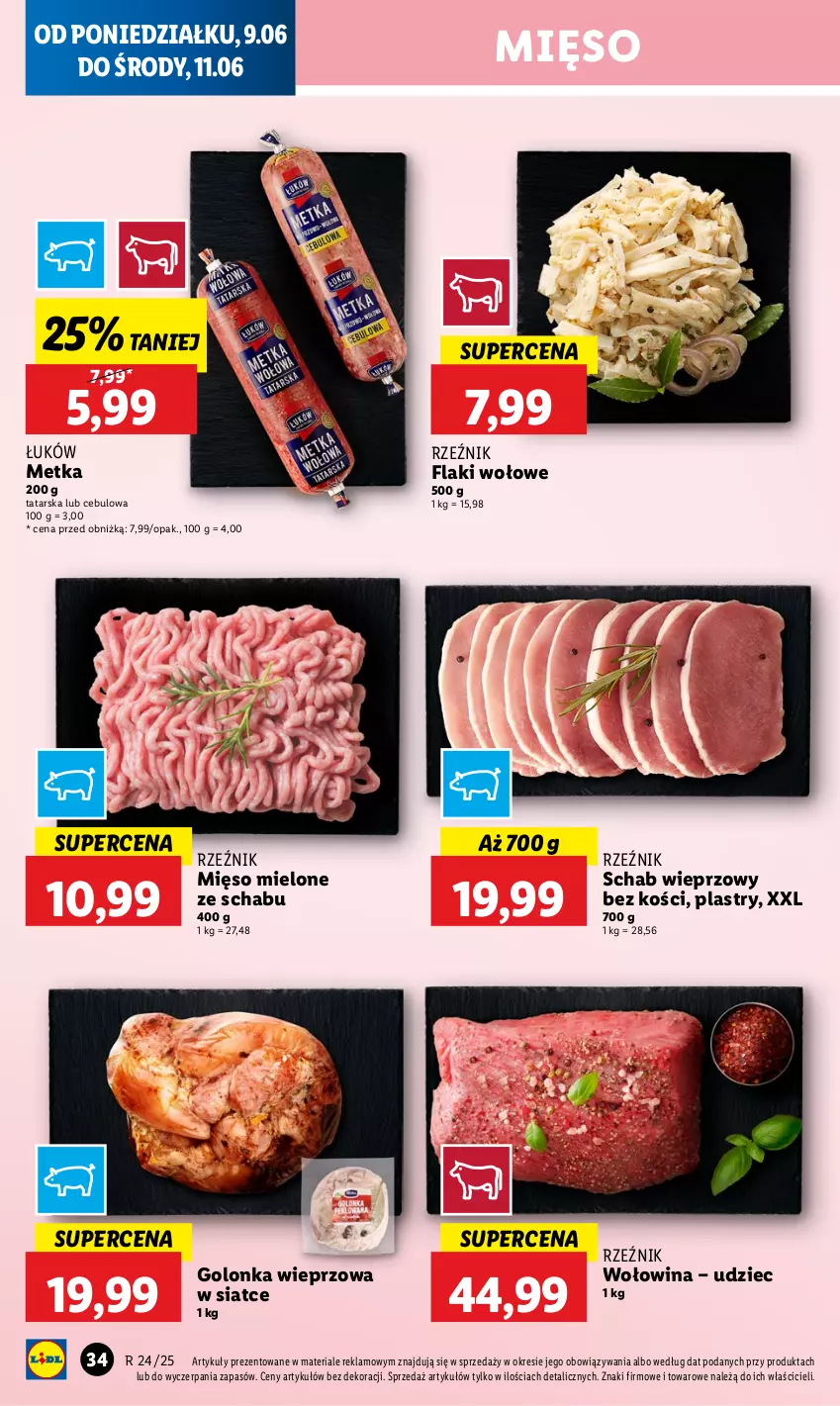 Gazetka promocyjna Lidl - GAZETKA - ważna 09.06 do 11.06.2025 - strona 36 - produkty: Flaki, Flaki wołowe, Golonka wieprzowa, Mięso, Mięso mielone, Schab wieprzowy, Wołowina