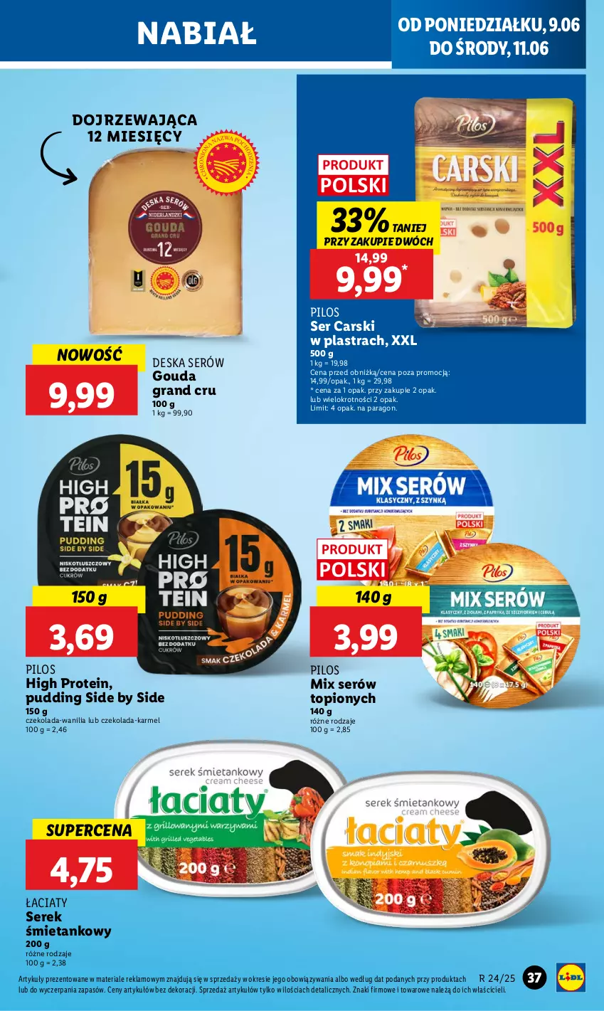 Gazetka promocyjna Lidl - GAZETKA - ważna 09.06 do 11.06.2025 - strona 41 - produkty: Cars, Czekolada, Deska serów, Gouda, Gra, Pilos, Pudding, Ser, Serek, Top