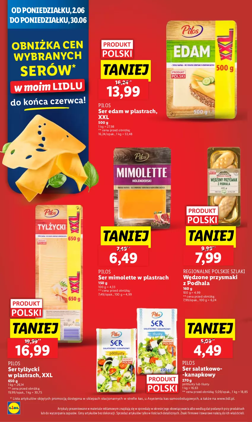 Gazetka promocyjna Lidl - GAZETKA - ważna 09.06 do 11.06.2025 - strona 42 - produkty: Edam, Mimolette, Pilos, Przysmaki, Sałat, Ser, Ser sałatkowo-kanapkowy, Ser tylżycki
