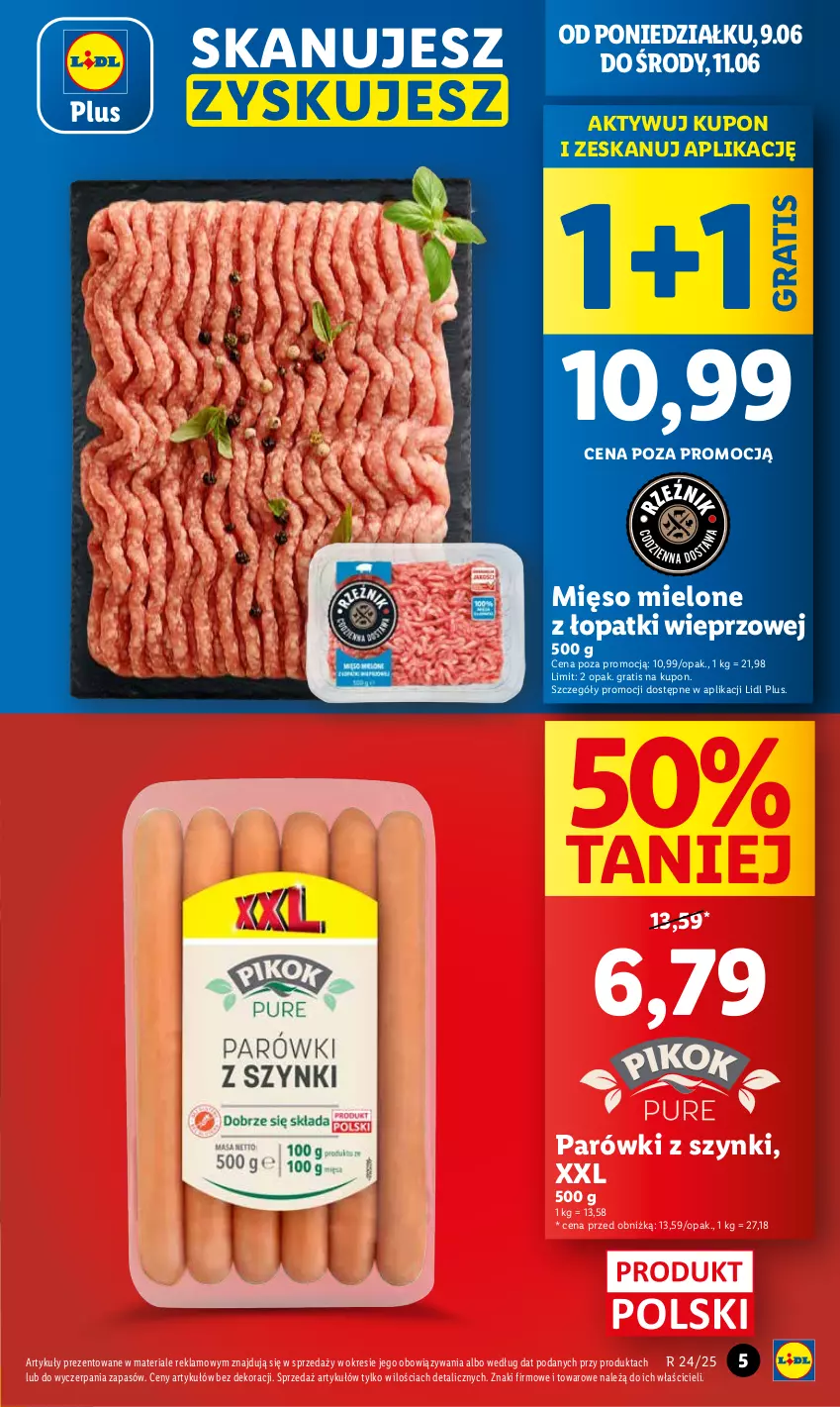 Gazetka promocyjna Lidl - GAZETKA - ważna 09.06 do 11.06.2025 - strona 5 - produkty: Gra, Mięso, Mięso mielone, Mięso mielone z łopatki wieprzowej, Parówki, Parówki z szynki