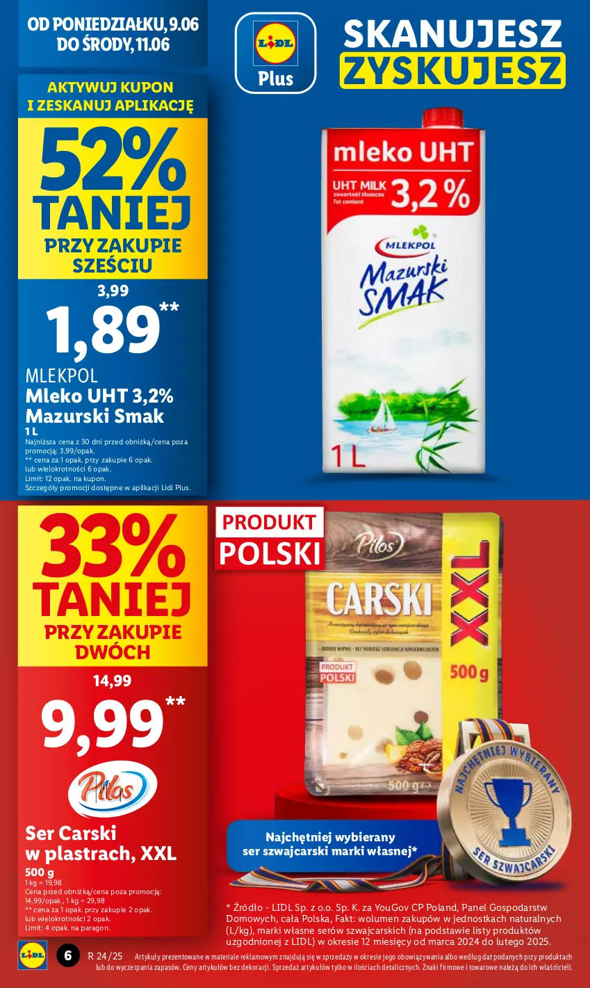 Gazetka promocyjna Lidl - GAZETKA - ważna 09.06 do 11.06.2025 - strona 6 - produkty: Cars, Fa, Mleko, Ser
