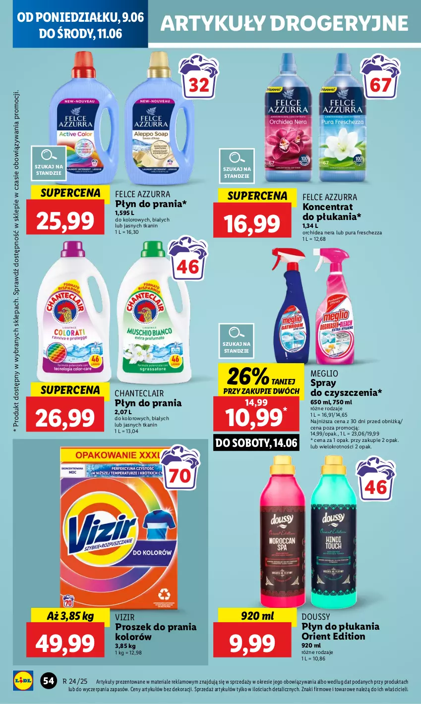 Gazetka promocyjna Lidl - GAZETKA - ważna 09.06 do 11.06.2025 - strona 62 - produkty: Płyn do płukania, Płyn do prania, Proszek do prania, Pur, Spray do czyszczenia, Vizir