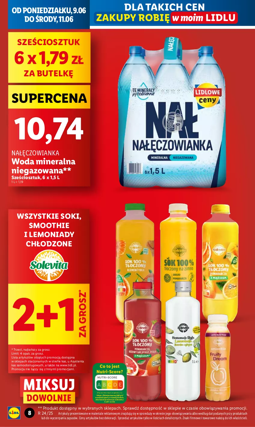 Gazetka promocyjna Lidl - GAZETKA - ważna 09.06 do 11.06.2025 - strona 8 - produkty: Nałęczowianka, Smoothie, Sok, Wazon, Woda, Woda mineralna